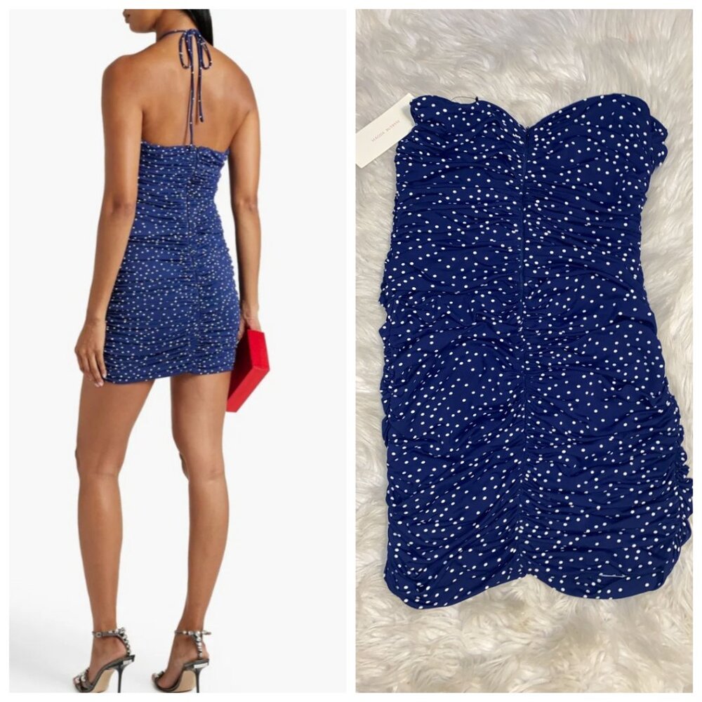 MAGDA BUTRYM Polka dot ruched halterneck mini dress - Picture 2 of 7